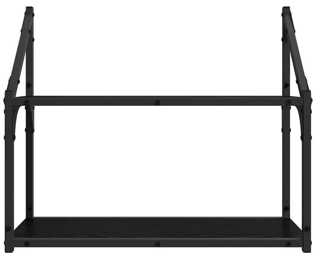 Falpolc polcokkal tárolóval Musta tammi 60 x 21 x 51 cm Faanyag