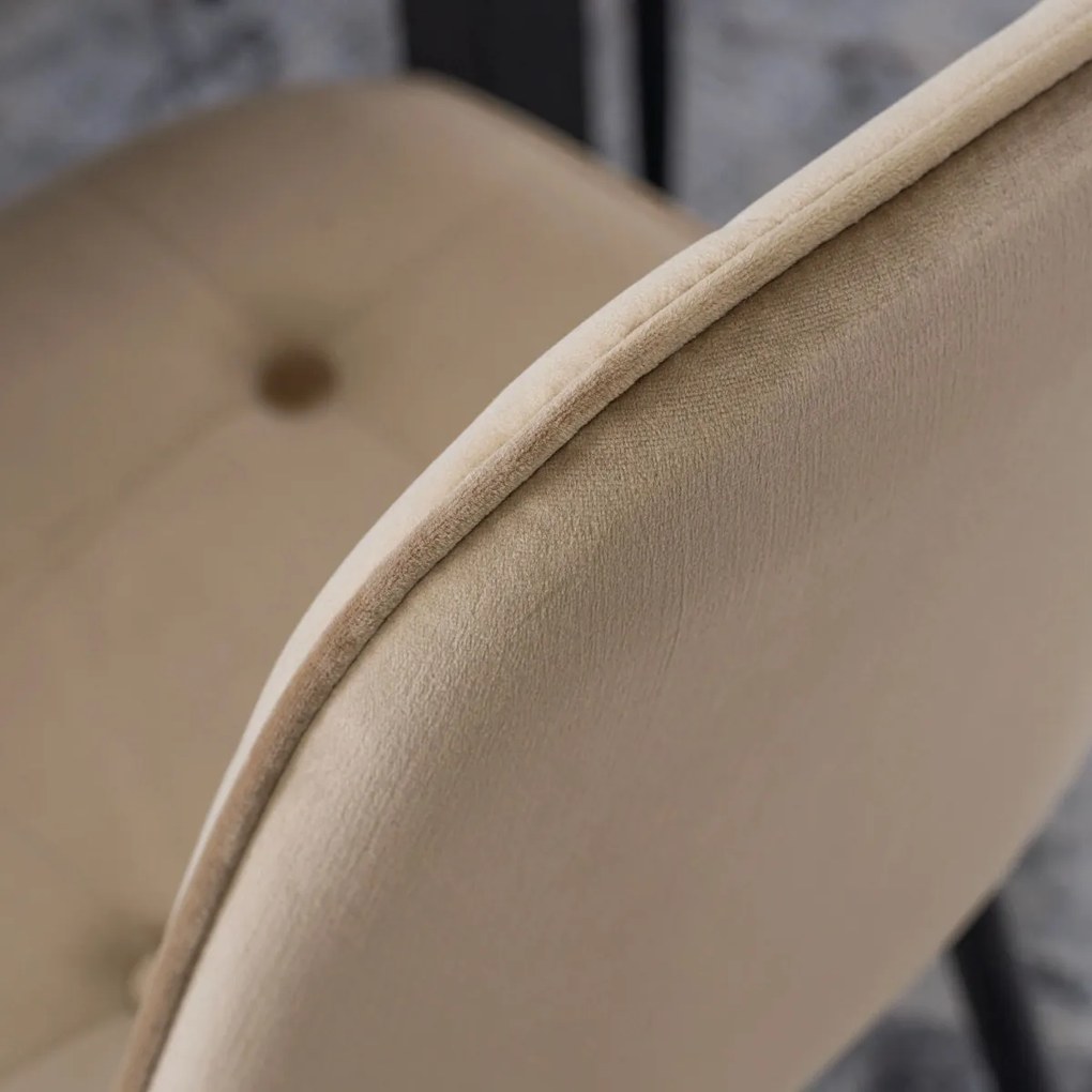 Étkezőgarnitúra 4 db. Bézs Bársony Aris székkel. Bővíthető asztal HARRY 102-142 cm