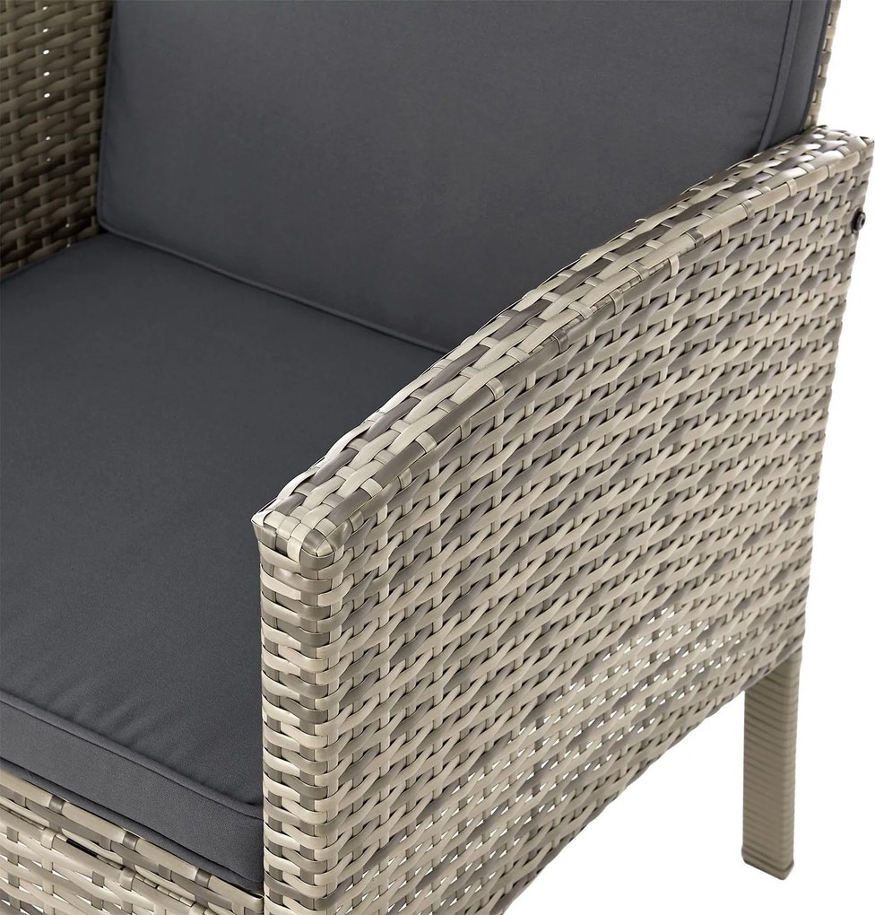 Juskys Rattan kerti bútor szett Turin - szürke