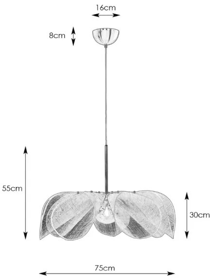Markslöjd 108818 - Csillár zsinóron STYRKA 1xE27/40W/230V átm. 75 cm fehér