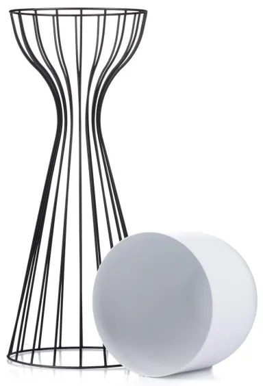 Fém virágcserép LOFT 56x20 cm fekete/fehér