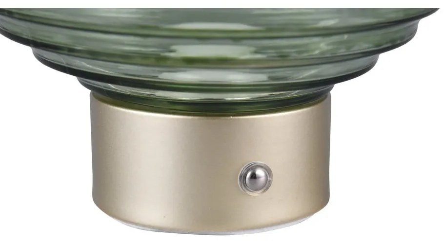 Zöld-aranyszínű LED dimmelhető asztali lámpa üveg búrával (magasság 14,5 cm) Earl – Trio