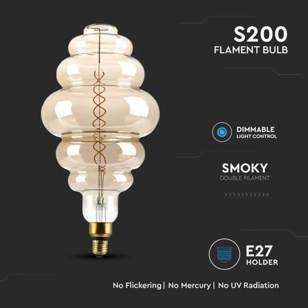 LED Dimmelhető izzó FILAMENT S200 E27/8W/230V 1800K