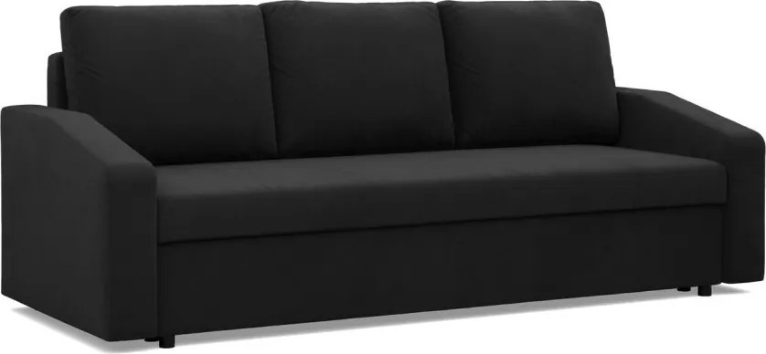 Zeus kanapéágy, szövet anyag, hab töltet, döntött kartámasz, fekete