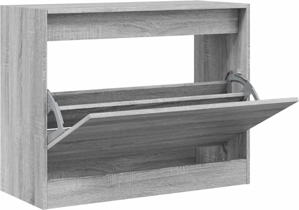 vidaXL szürke sonoma színű szerelt fa cipőszekrény 80 x 34 x 63 cm