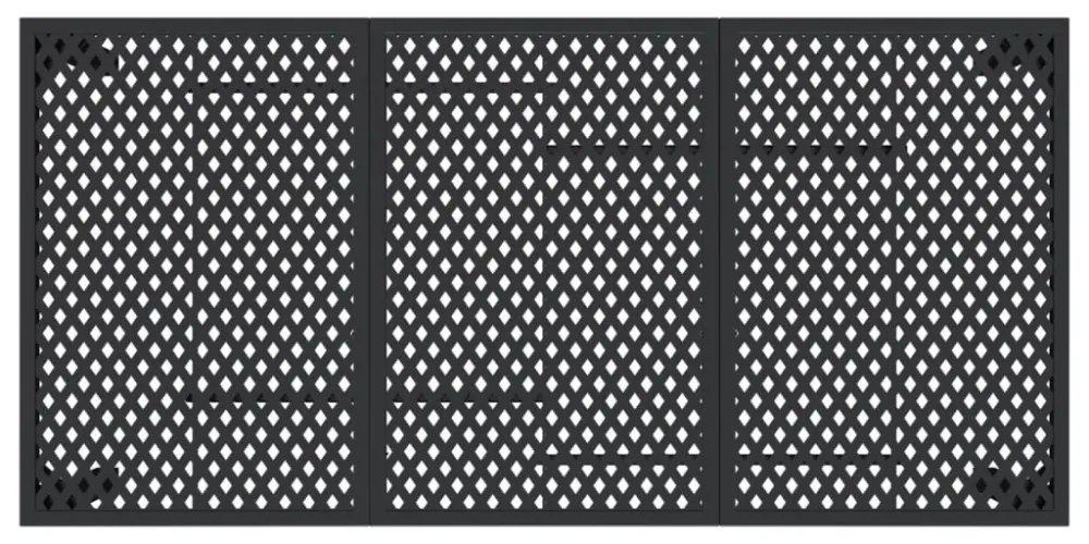 antracitszürke acél kerti asztal 165 x 80 x 72 cm