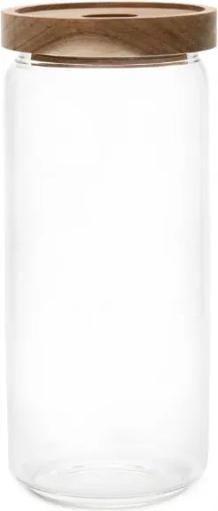 Konyhai üvegedény tömítéssel és fa fedéllel1l magas