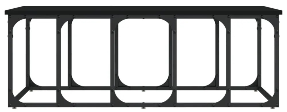 fekete szerelt fa dohányzóasztal 100 x 50 x 35,5 cm