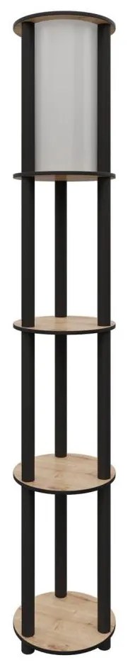 Asir Állólámpa polcokkal 1xE27/40W/230V 150 cm fekete/barna AS2113