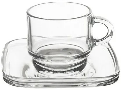Orion Cozy üvegcsésze szett alátéttel, 6 db, 0,091ml, 91 ml