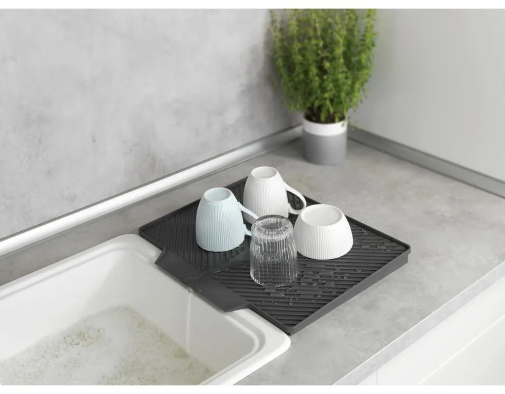 Neli sötétszürke edényszárító alátét, 34 x 40 cm - Wenko