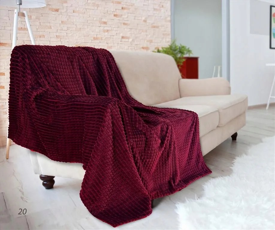 Koc Diamond, méret: 150x200 cm bordó, Matex