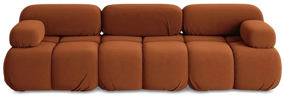 Narancssárga bársony moduláris kanapé 285 cm Lokua – Makamii