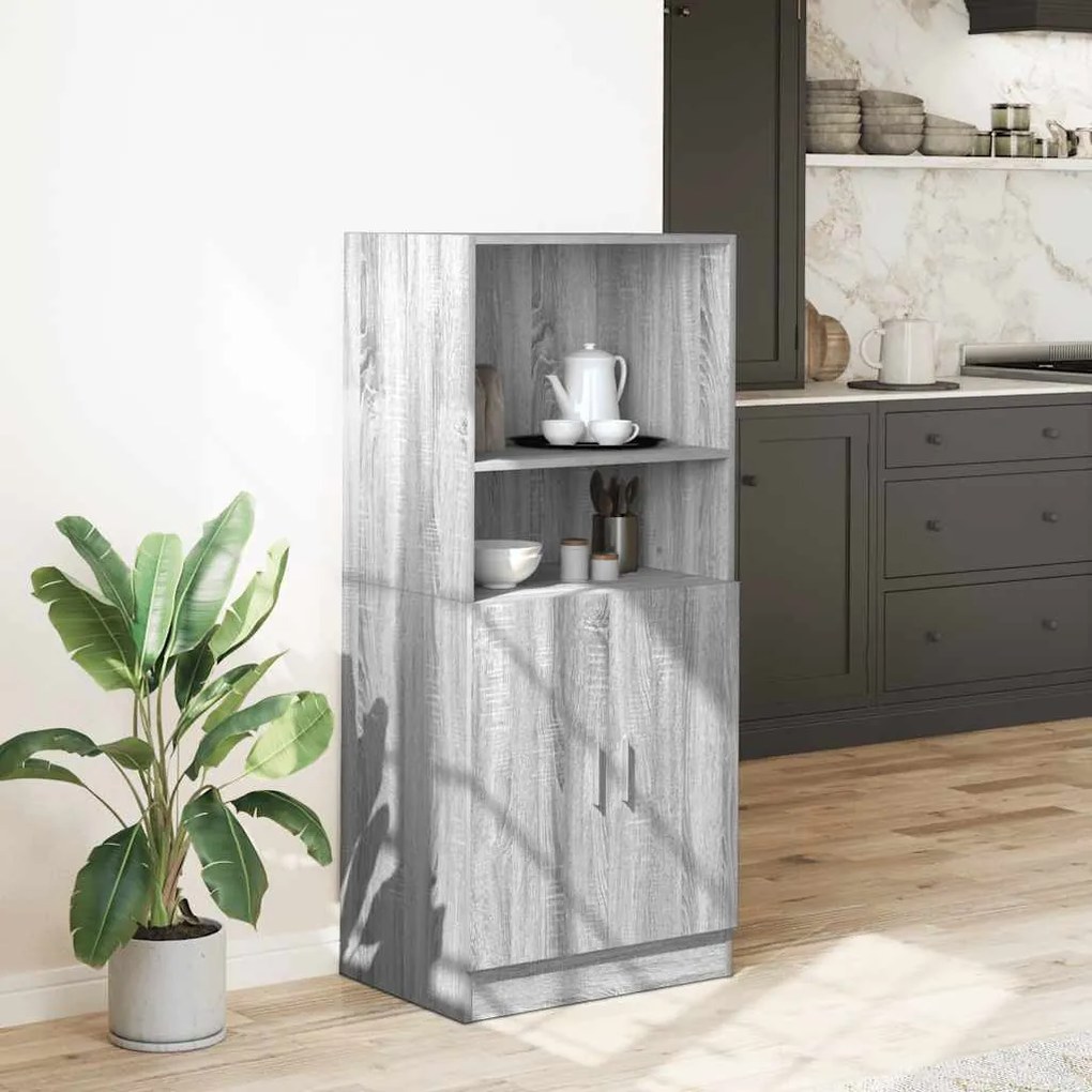 vidaXL szürke sonoma színű szerelt fa konyhaszekrény 57x41,5x131,5 cm