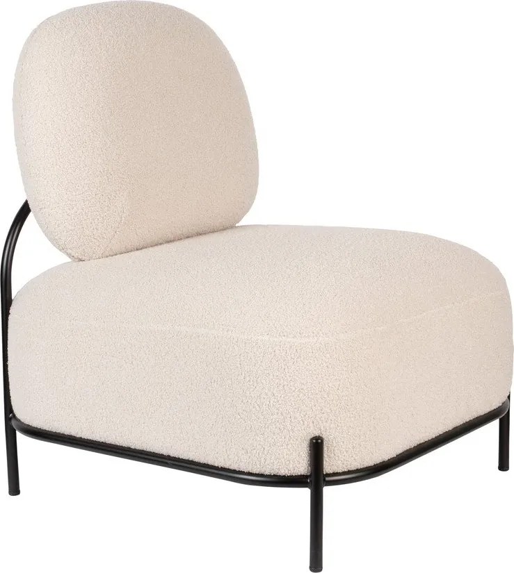 Krémszínű buklé fotel Polly – White Label