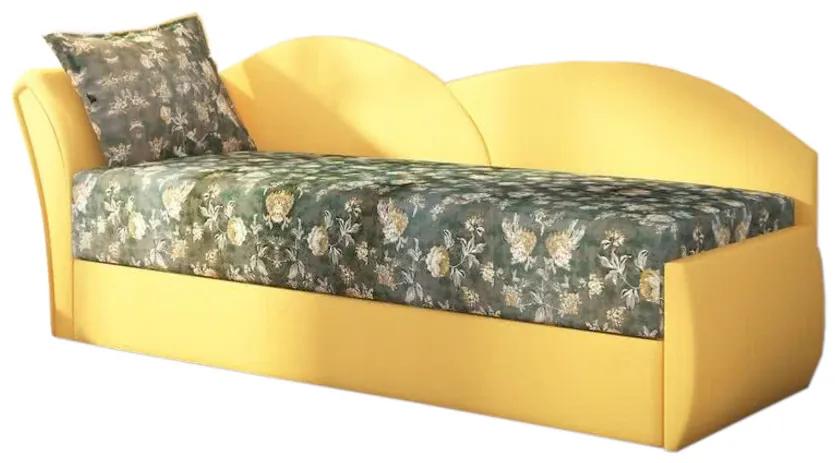 AGA kinyitható kanapé, 200x80x75 cm, rose + sárga (rose 21/alova 41), balos