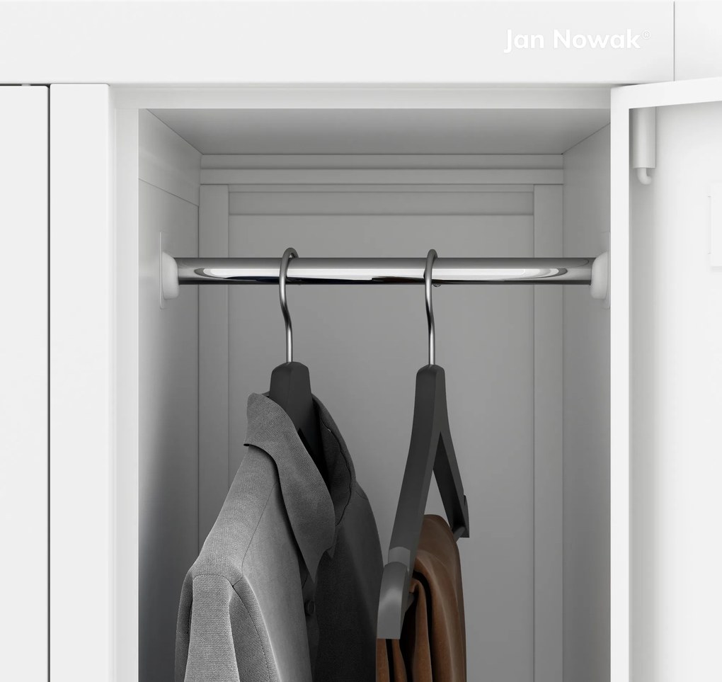 10 ajtós BHP fém öltözőszekrény BARTEK 1360 x 1720 x 450 mm, fehér