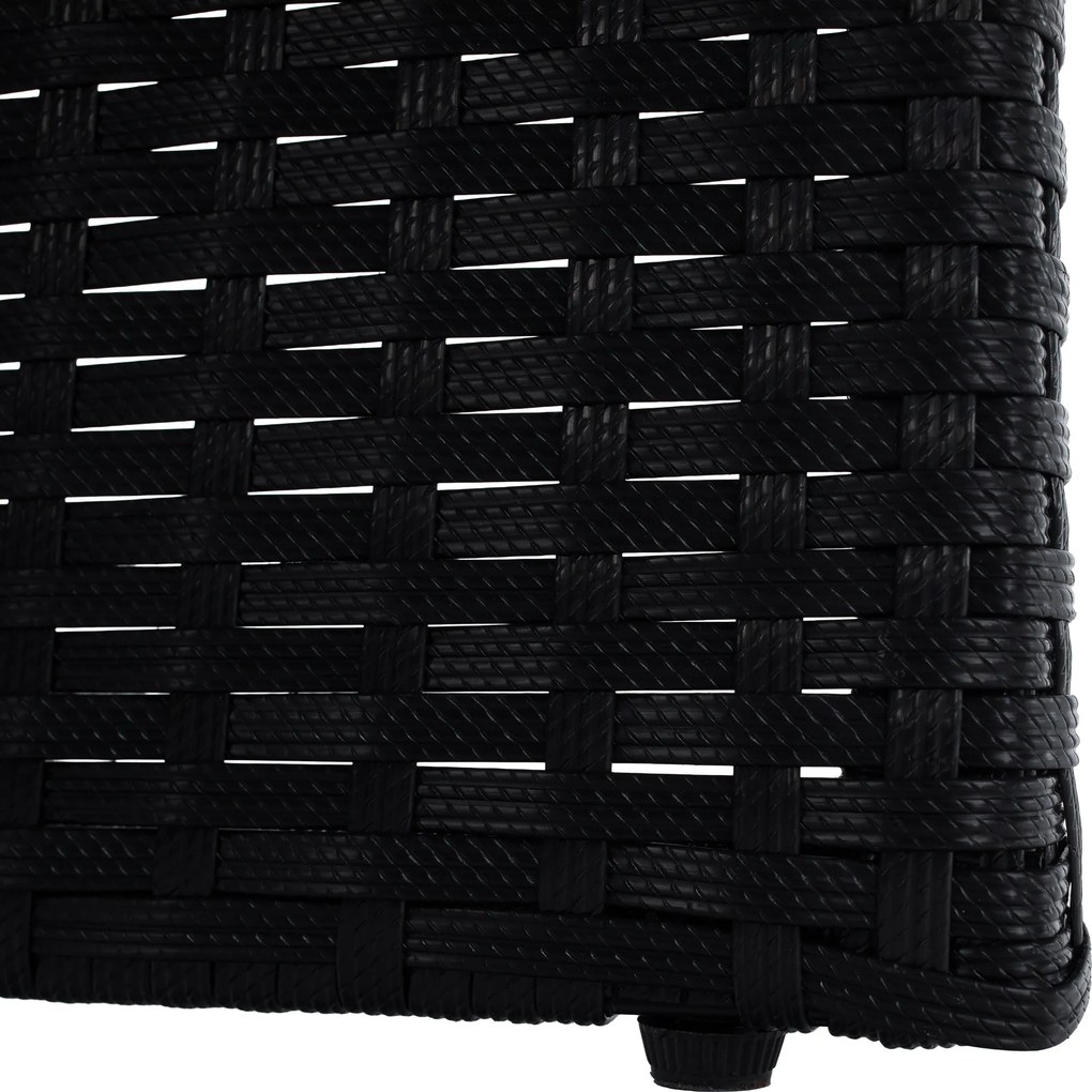 Kerti rattan szett, akácfa, fekete/krémszínű/természetes, MELFORD