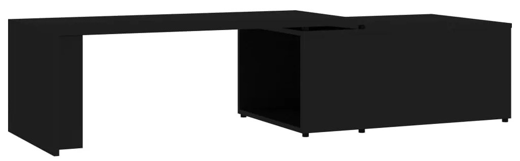 Fekete szerelt fa dohányzóasztal 150 x 50 x 35 cm