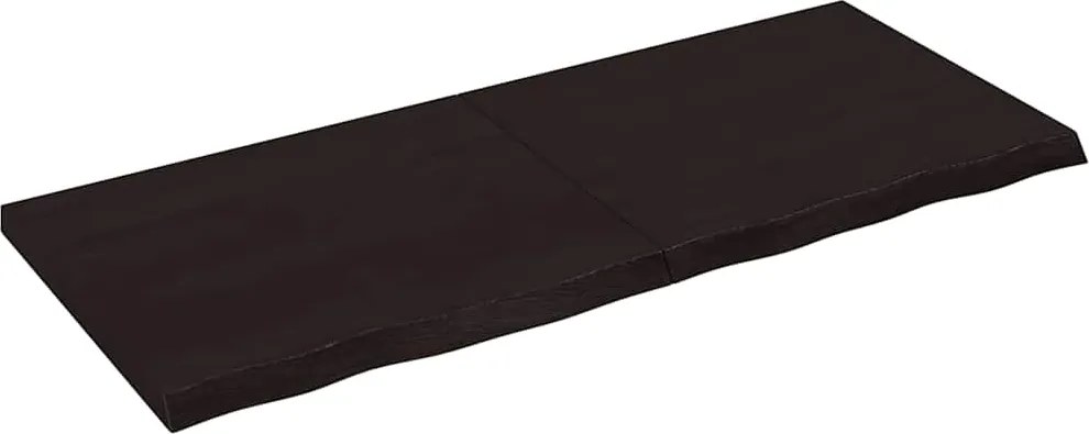 vidaXL sötétbarna kezelt tömör fa fürdőszobai pult 120x50x(2-4) cm
