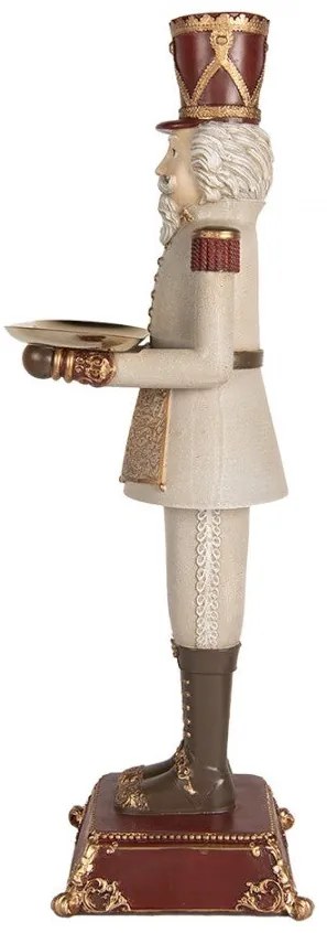 Nagy diótörő figura szürke arany tálcával 61 cm