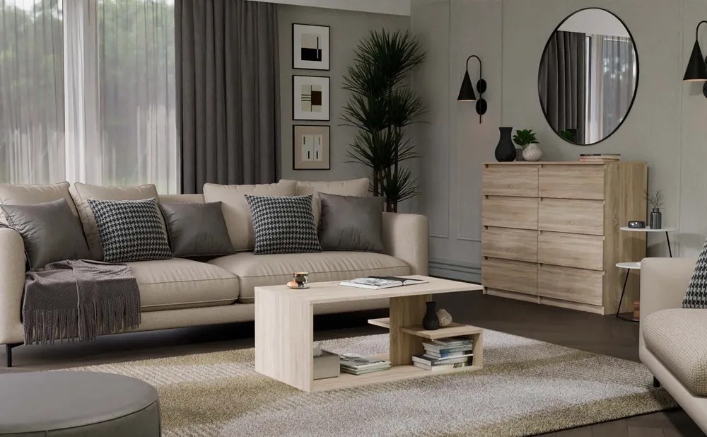 Odell Dallas dohányzóasztal, 91x40x51 cm, sonoma