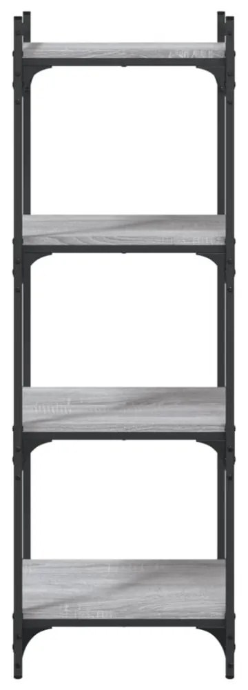4 szintes szürke sonoma szerelt fa könyvespolc 40 x 30 x 120 cm