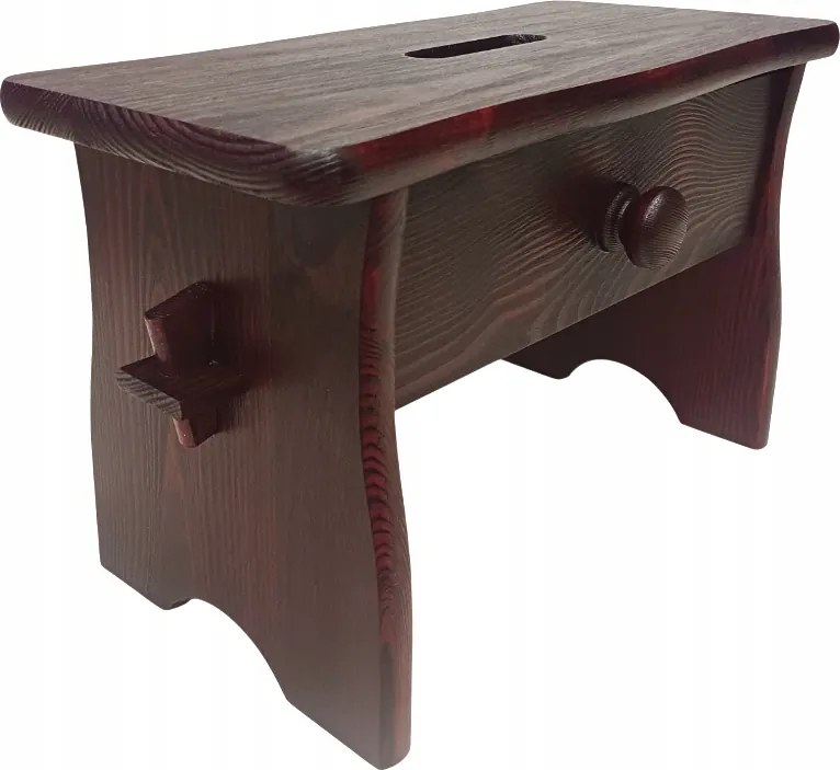 Közepes Pácolt Szék Fiókkal Mahagóni Zsámoly Ryczka Zydel Etetőszék