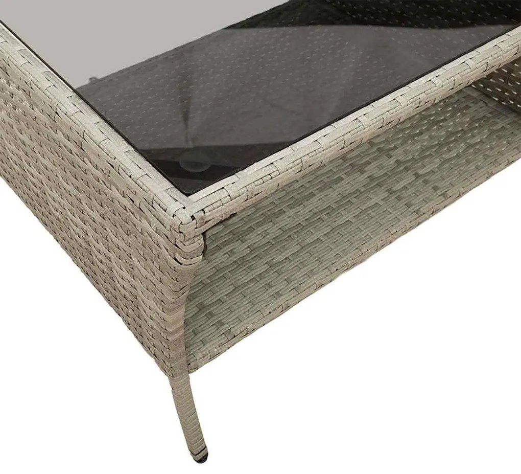 2 személyes polyrattan kerti kanapé asztallal&amp;párnával
