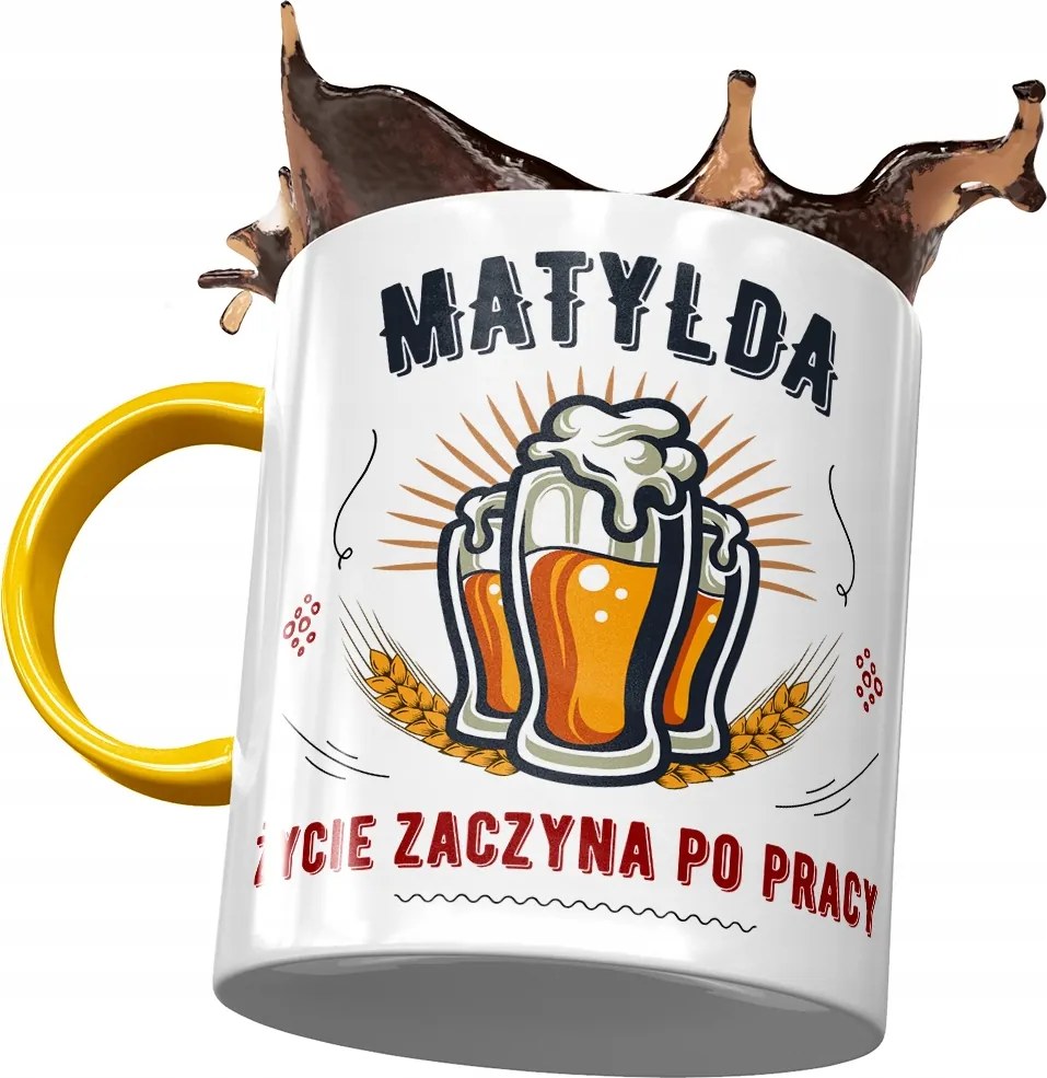 Sárga Bögre Matildának Barátnőknek Ajándék Nyomtatott Fotóval