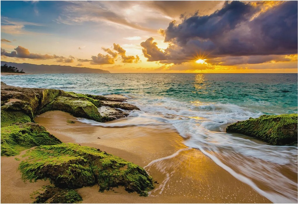 Divatos Flizelin Tapéta Ragasztóval Fali 3D Tengeri harmónia 152x104 Ragasztó