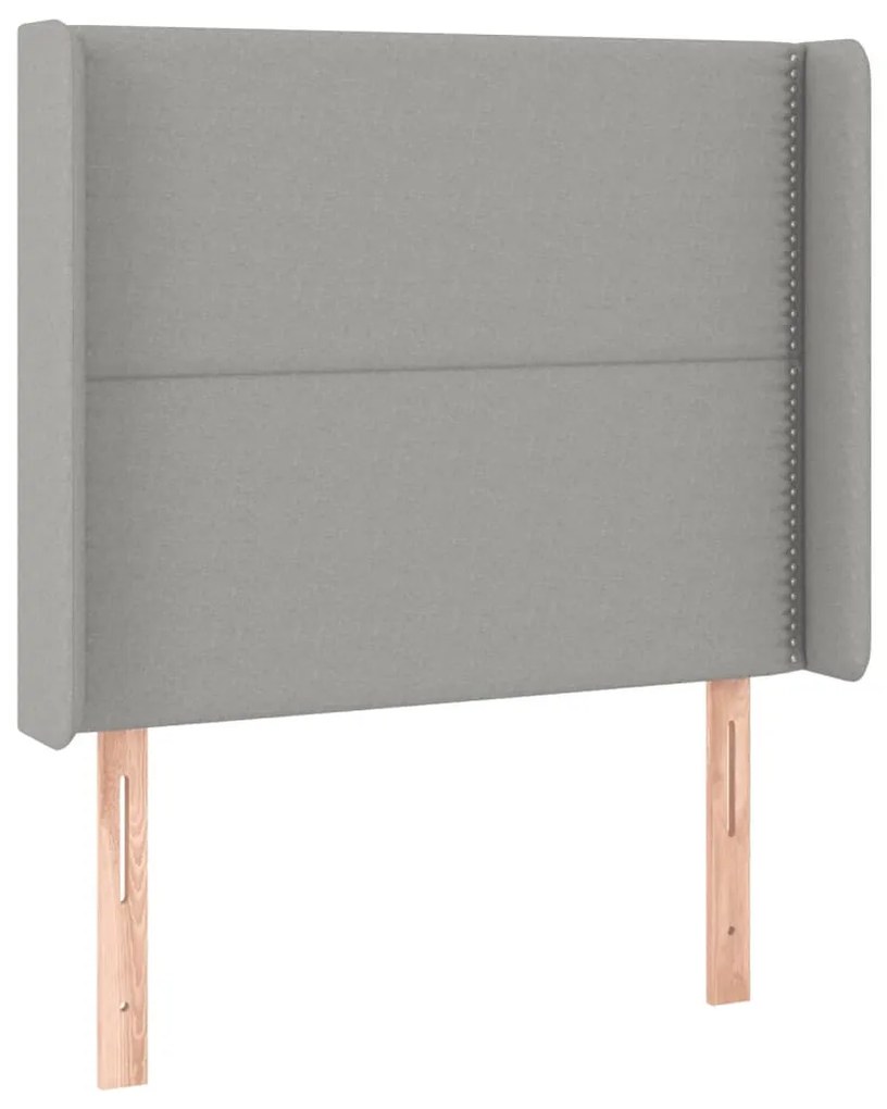 világosszürke szövet LED-es fejtámla 83x16x118/128 cm