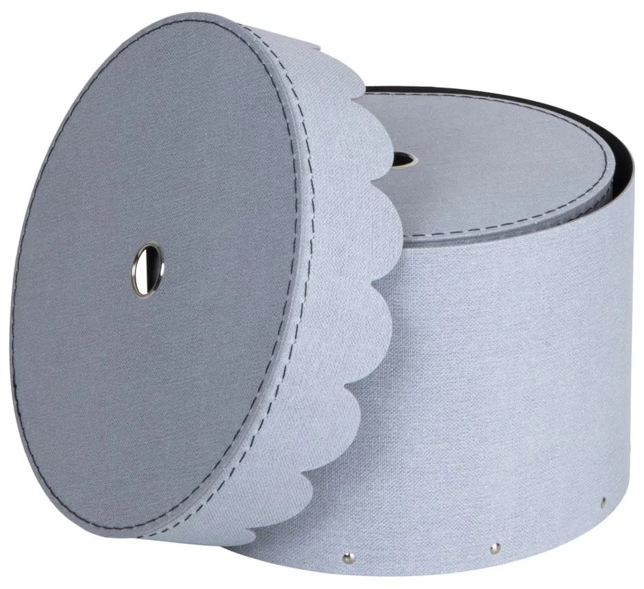 Világosszürke fedeles karton tárolódoboz szett 2 db-os ø 26x17,5 cm Wilma – Bigso Box of Sweden