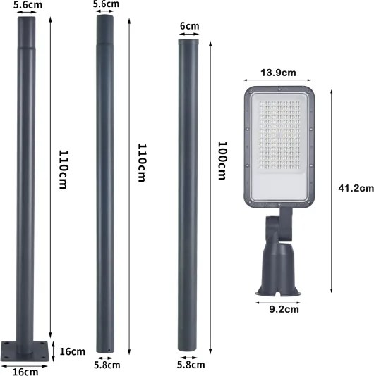 Brilagi - LED kültéri lámpa oszloppal és kl. 3 m URBANLIGHT LED/50W/230V antracit IP65