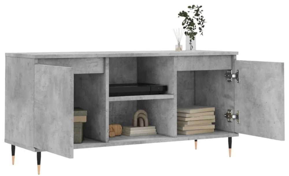 betonszürke szerelt fa TV-szekrény 104x35x50 cm