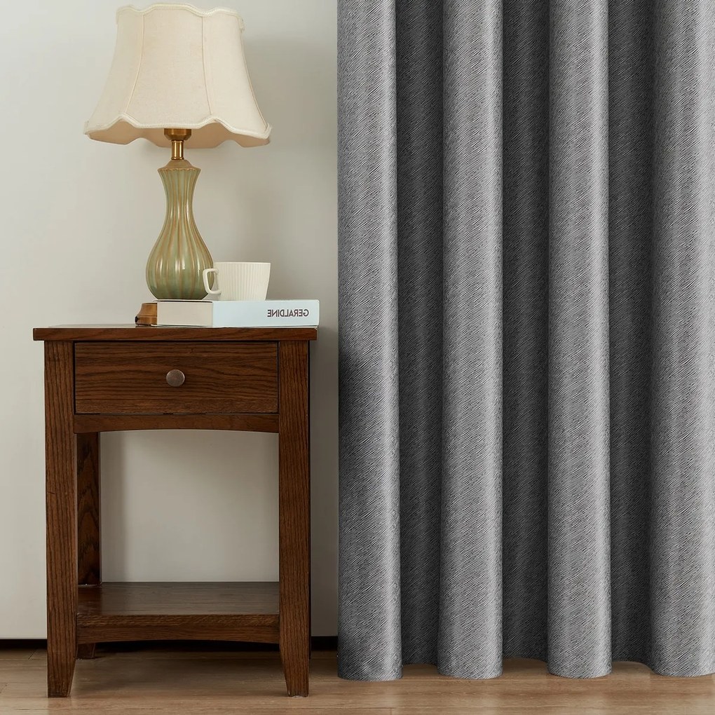 4Home Stripe sőtétítő függöny szürke, 150 x 250 cm