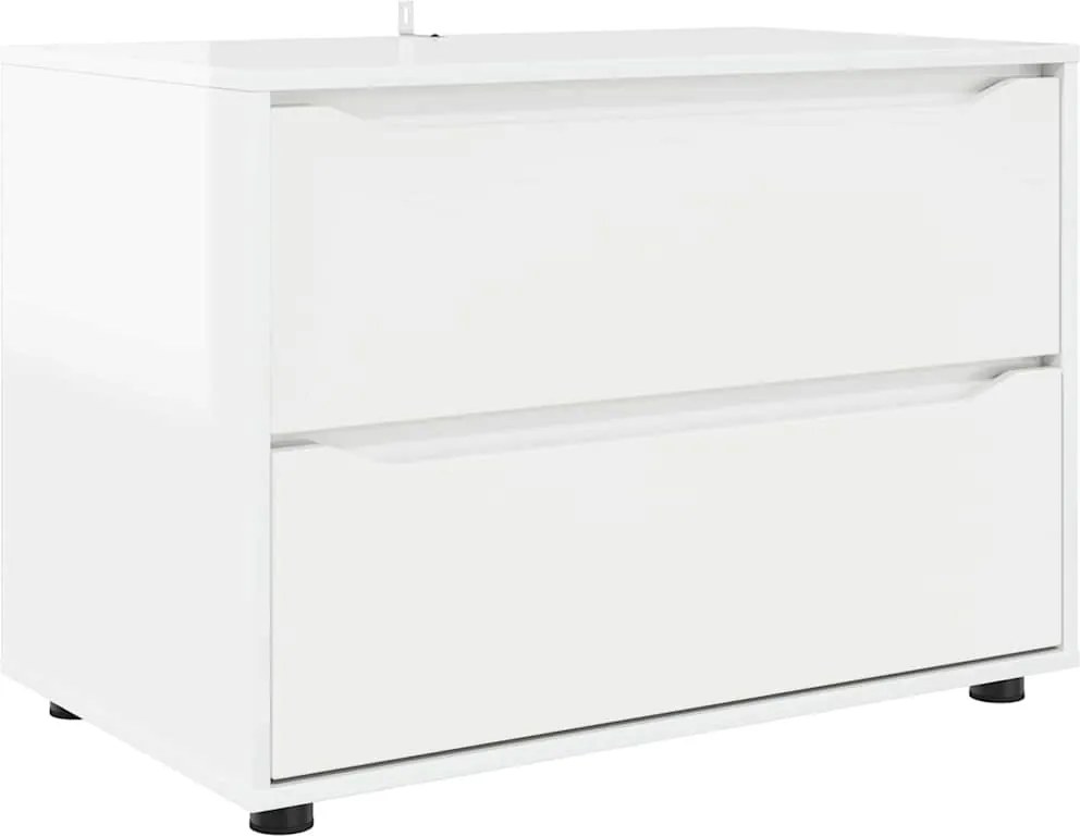 vidaXL Tárolószekrény Magas Fényű Fehér 80 x 48 x 57 cm Faanyag