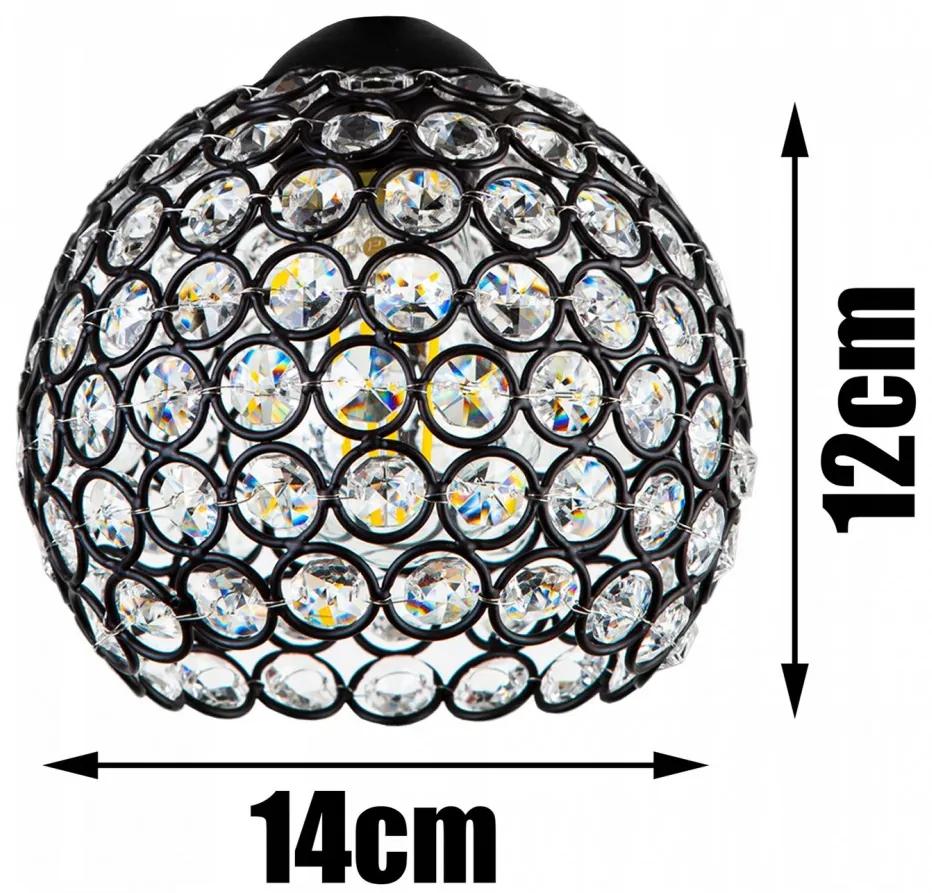 Crystal Ball mennyezeti lámpa fekete 3x E27 + ajándék LED izzó