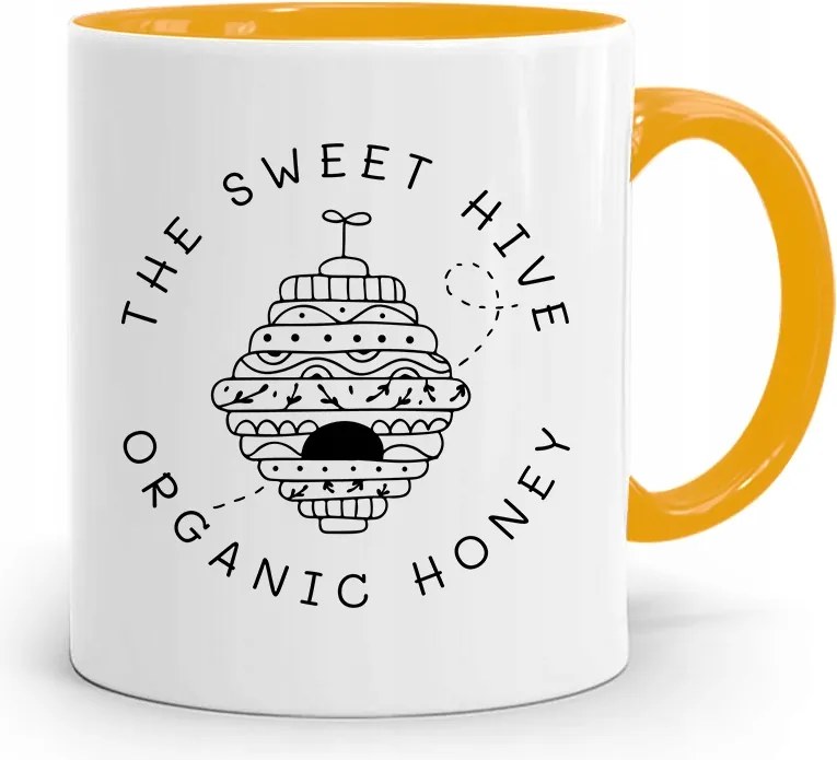 Sárga Bögre Méhészeknek The Sweet Hive fényképes nyomtatással
