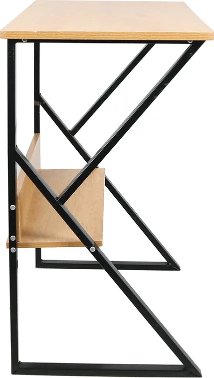 Polcos íróasztal, bükkfa/fekete, TARCAL 100