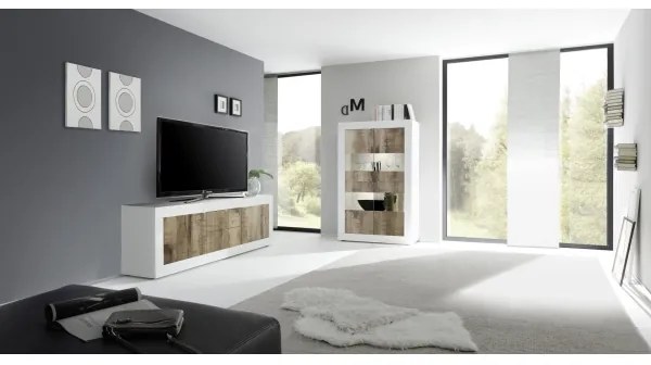 Komód NERILA fehér/barna