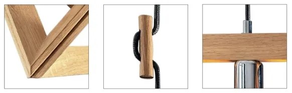 Spot-Light 1271174 - TRIGONON kábelre függesztett függőlámpa 1xE27/60W/230V, matt tölgy