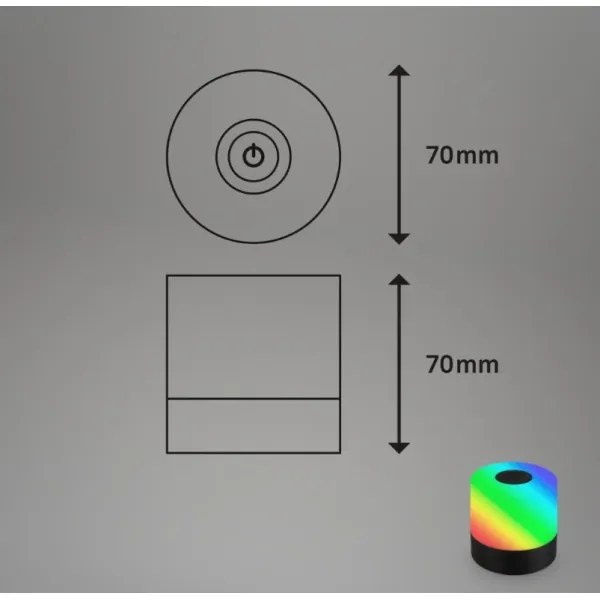 Briloner 7462015 - LED RGB újratölthető asztali lámpa LED/1,5W/5V IP44 fekete