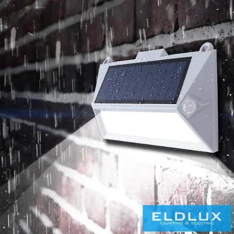 UNIVERSO Solar fali lámpa PIR 5V 0.8w 150lm 6500k IP65 szürke