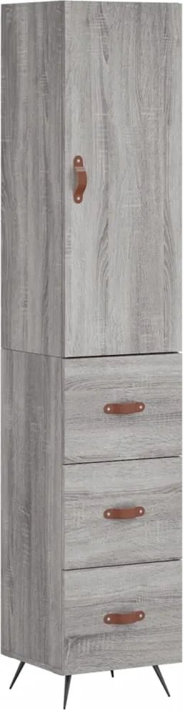 vidaXL szürke sonoma szerelt fa magasszekrény 34,5 x 34 x 180 cm