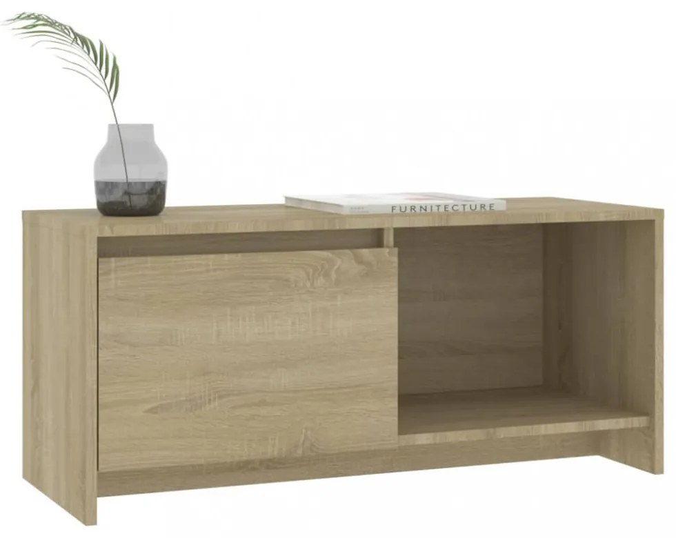sonoma tölgy színű szerelt fa TV-szekrény 90x35x40 cm