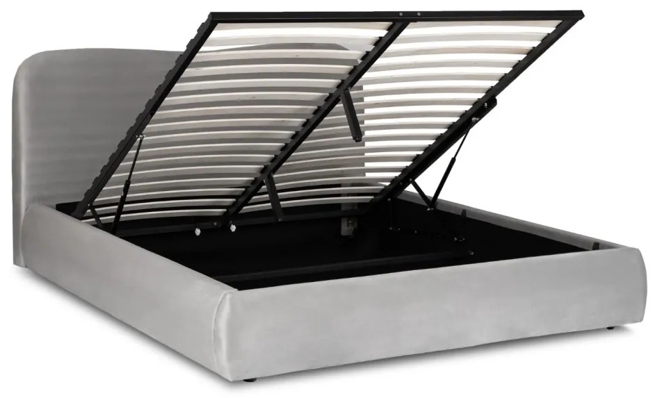 Kárpitozott Franciaágy Szürke Színben Ágynemütartóval. 160x200 BRISTOL