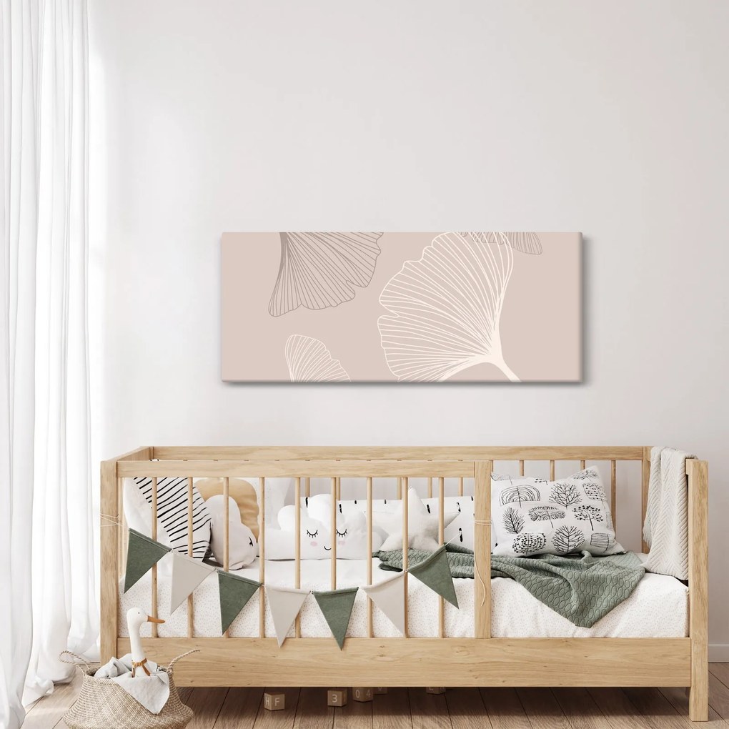 Kép - Bézs színű levelek N⁰6 (120x50 cm)
