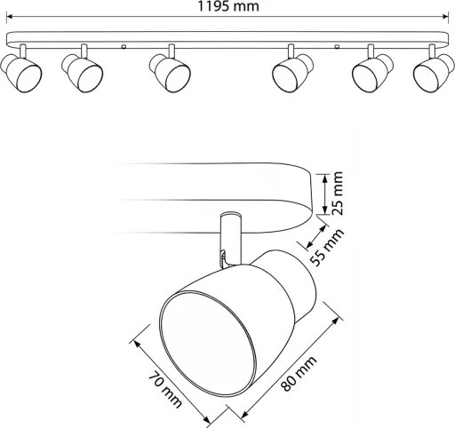 Brilagi - NUGGET spotlámpa 6xGU10/30W/230V fekete/arany