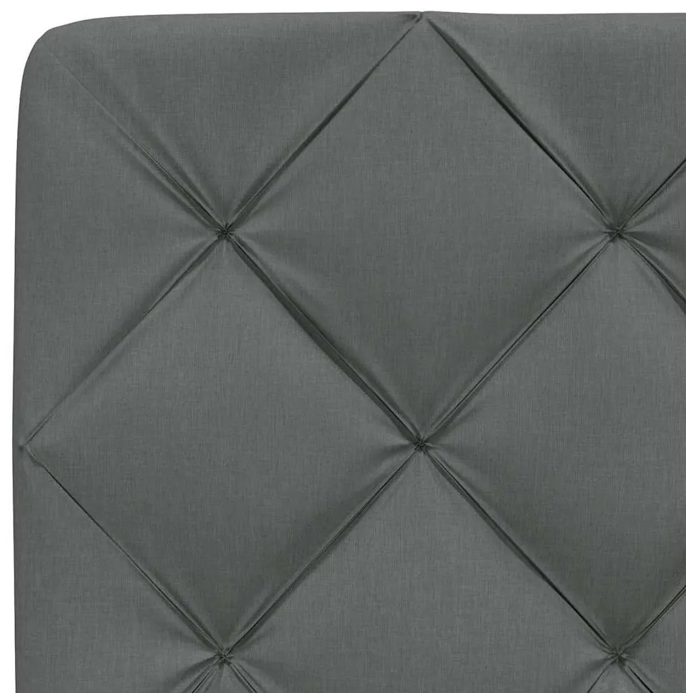 sötétszürke szövet ágy matraccal 90x190 cm